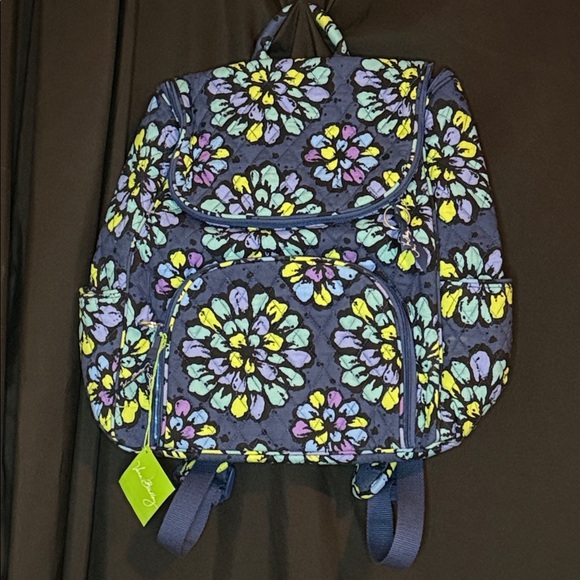 Vera Bradley Handbags - Vera Bradley Blue and Yellow Floral Backpack